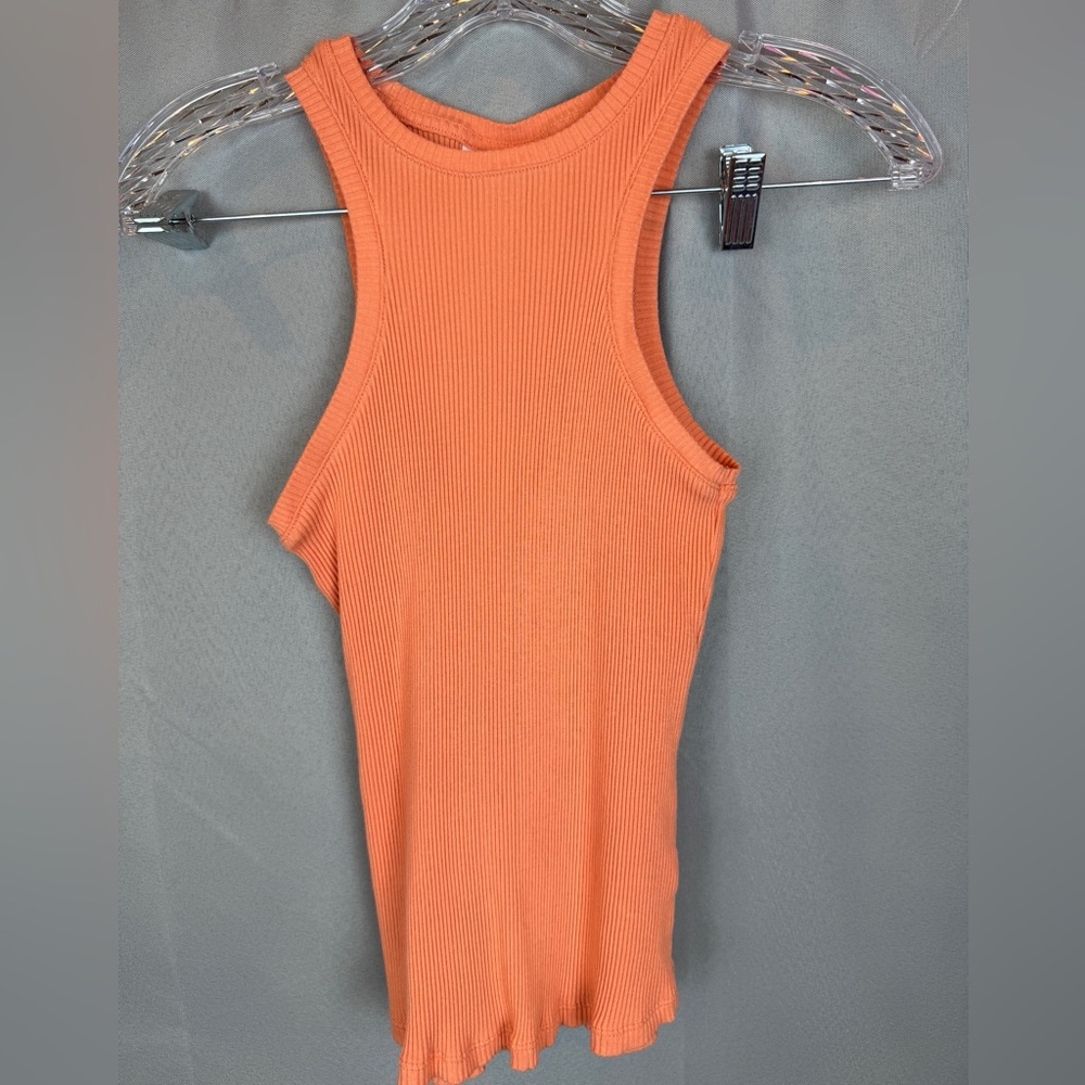Topshop Sleeveless Light Orange Muscle T- Sz 4-6